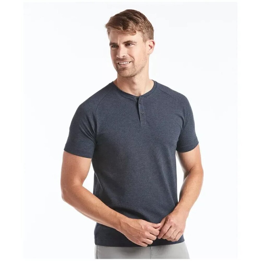 PUBLIC REC Go-To Henley Short Sleeve Gray Cotton Size M